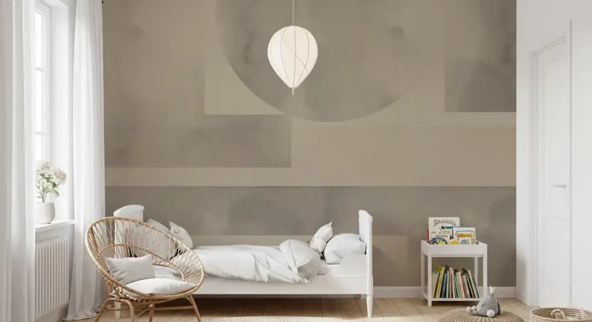 Earthy Horizon Geometry Shapes Abstract Wall Mural