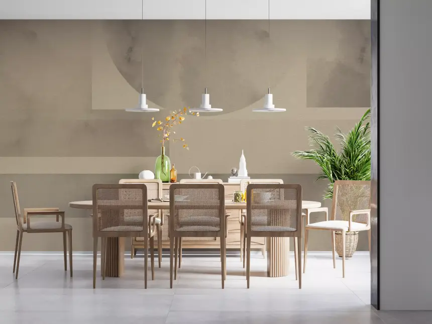 Earthy Horizon Geometry Shapes Abstract Wall Mural