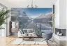 Winter Lake and Mountain Pier Wall Mural 8