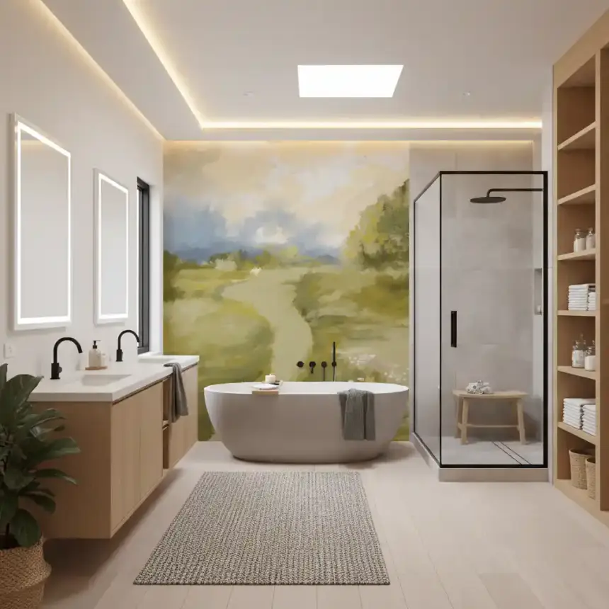 Soft Countryside Painting Oil Impressionism Wall Mural