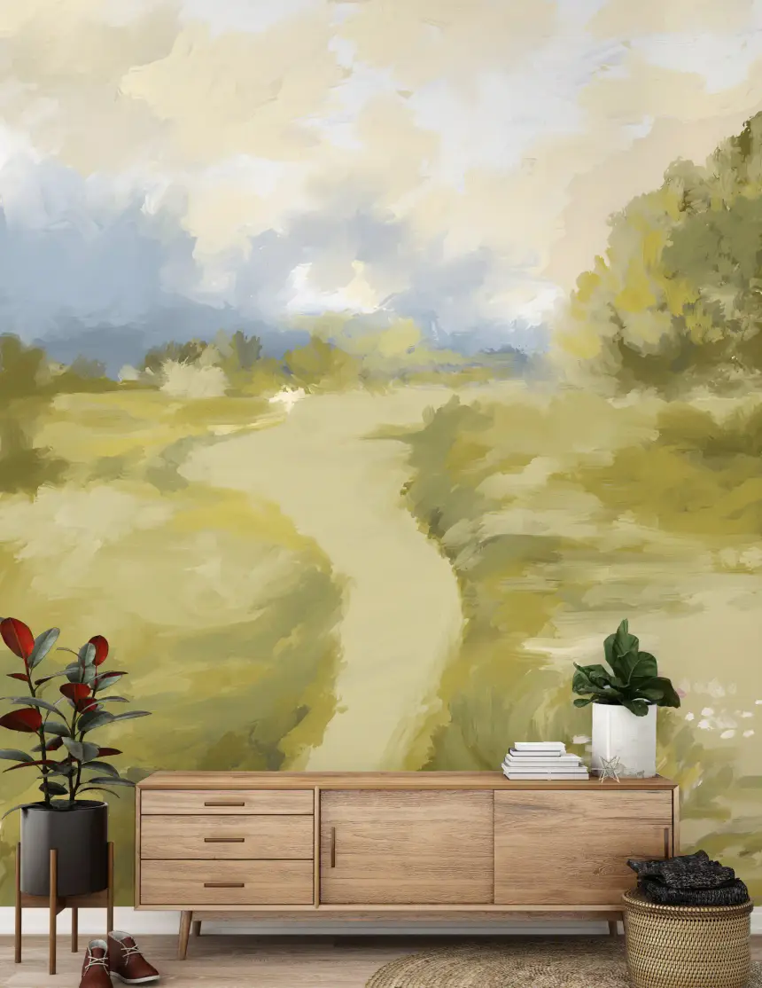 Soft Countryside Painting Oil Impressionism Wall Mural