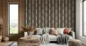 Modern Distressed Stripe Textured Brown Wallpaper 7