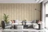 Textured Cream and Beige Distressed Stripe Wallpaper 8