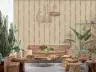 Contemporary Beige Distressed Vertical Stripe Wallpaper 7