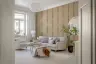 Contemporary Beige Distressed Vertical Stripe Wallpaper 8