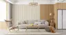 Organic Beige Vertical Stripe Wallpaper 6