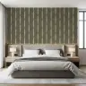 Earthy Green Abstract Textured Stripe Wallpaper 7
