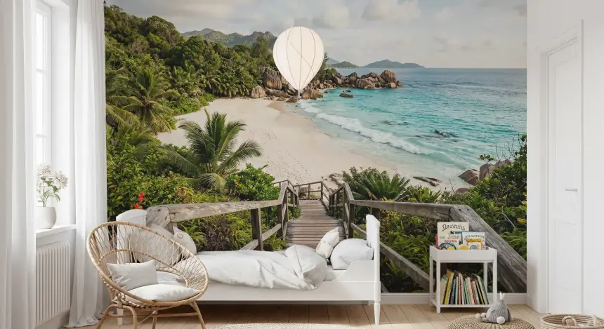 Island Steps to Turquoise Shores Wall Mural
