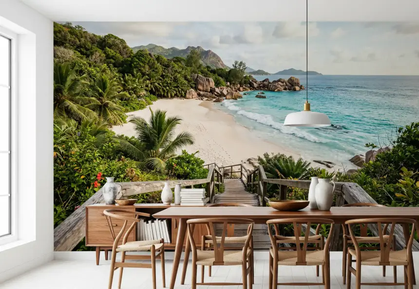Island Steps to Turquoise Shores Wall Mural