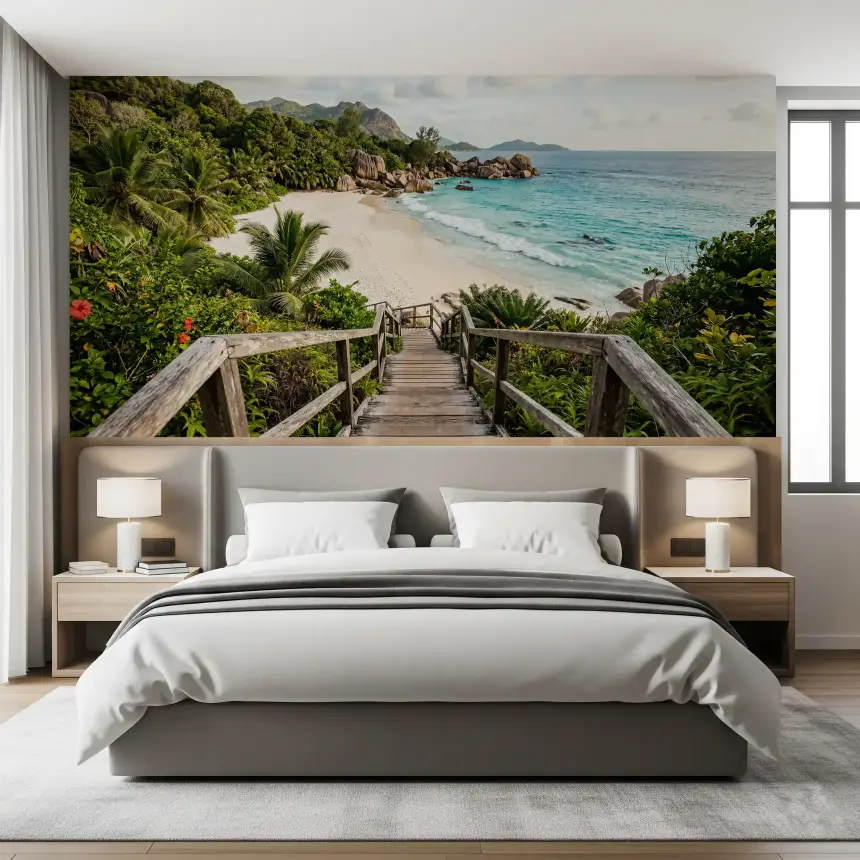 Island Steps to Turquoise Shores Wall Mural