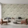 Palm Tree Oval Patterned Wallpaper 6