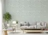 Aqua Textured Fan Pattern Wallpaper 8