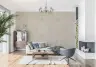 Contemporary Beige Fan Motif Textured Wallpaper 6