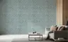 Aqua Blue Textured Fan Pattern Wallpaper 7