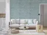 Aqua Blue Textured Fan Pattern Wallpaper 8