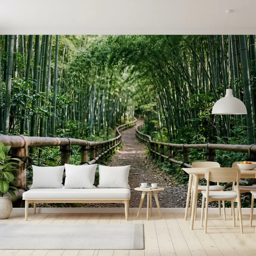 Bamboo Forest Path of Serenity Wall Mural