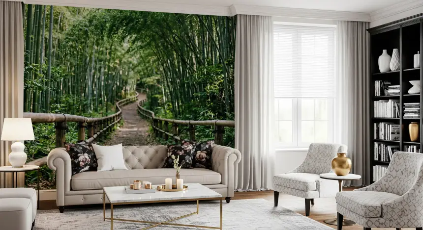 Bamboo Forest Path of Serenity Wall Mural