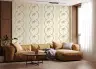 Sage Green Palm Tree and Stripe Pattern Wallpaper 8
