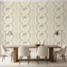 Sage Green Palm Tree and Stripe Pattern Wallpaper 6