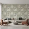 Tropical Palm Arch Geometric Pattern Wallpaper 6