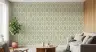Geometric Trellis Green Wallpaper 7