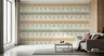 Tropical Palm Motif Horizontal Stripe Wallpaper 7