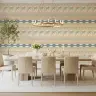 Bohemian Palm Tree Stripe Pattern Wallpaper 8