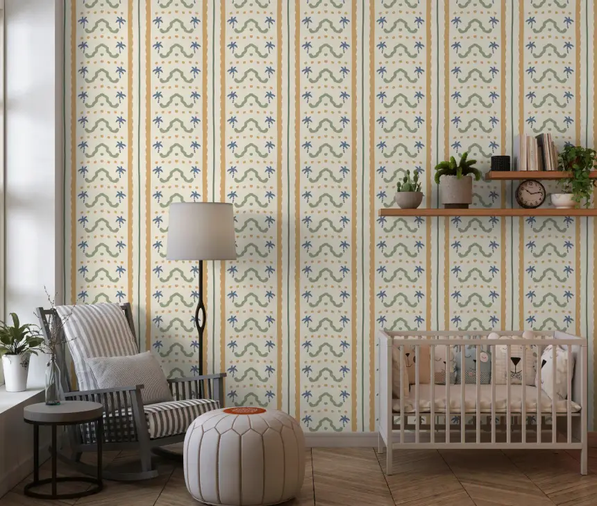 Marrakesh Striped Ornament Wallpaper