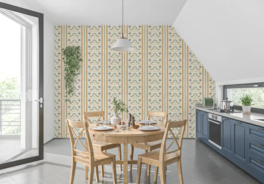 Marrakesh Striped Ornament Wallpaper