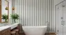 Modern Blue Geometric Vertical Stripe Wallpaper 8