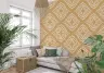 Geometric Dot Pattern Mustard Wallpaper 6