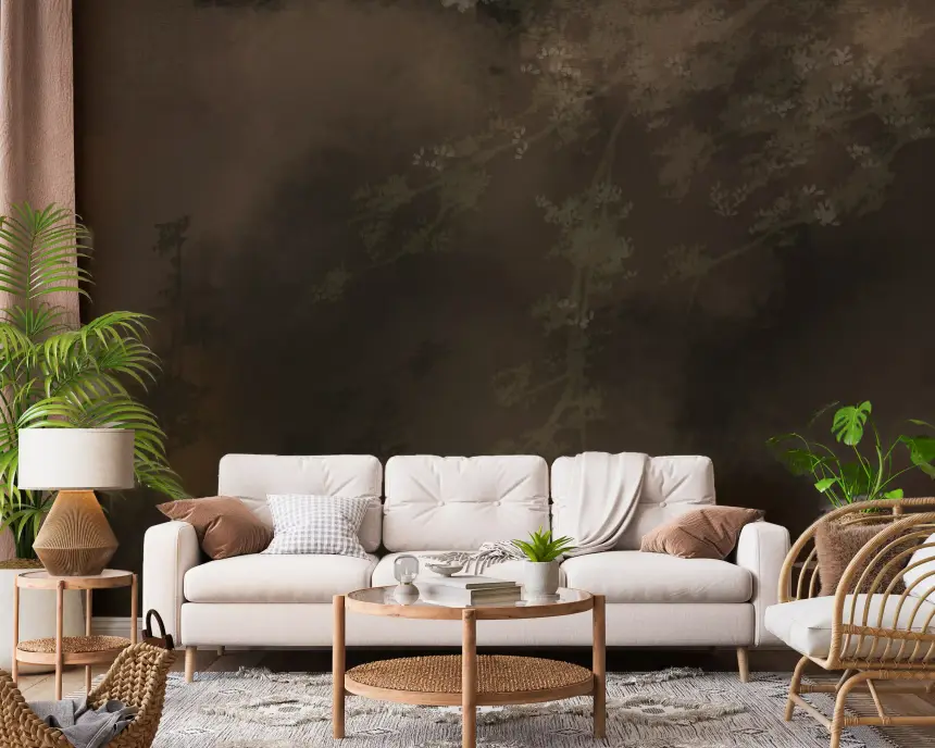 Woodland Haze Tapestry Moody Misty Forest Wall Mural
