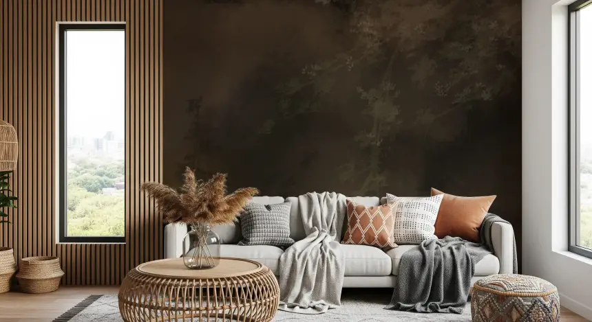 Woodland Haze Tapestry Moody Misty Forest Wall Mural
