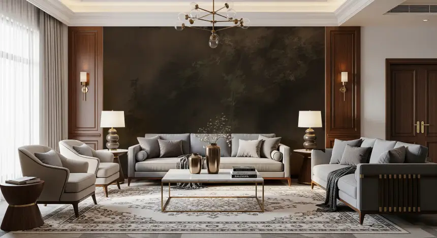 Woodland Haze Tapestry Moody Misty Forest Wall Mural