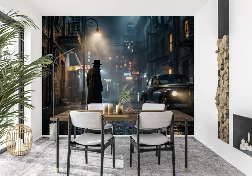 Midnight City Noir Wall Mural