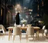 Mysterious Noir City Street Wall Mural 7