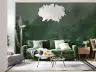Deep Green Misty Forest Canopy Abstract Wall Mural 8