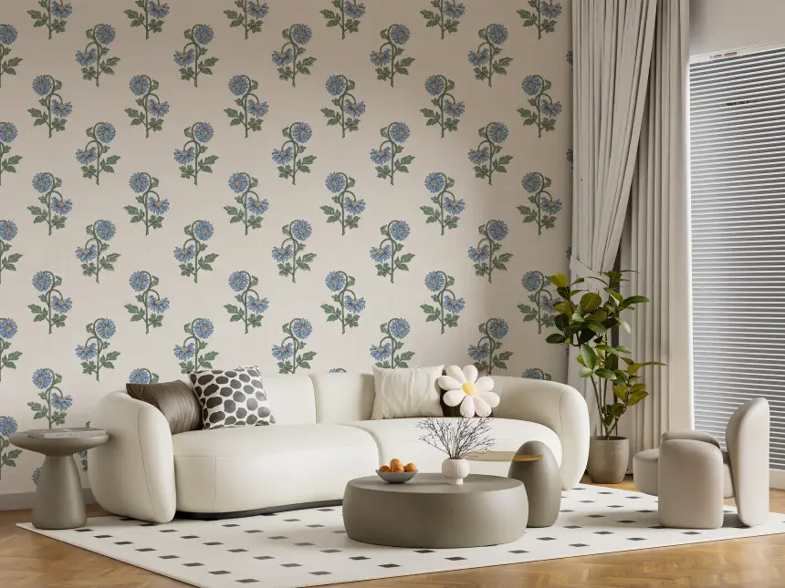 Azure Petal Harmony Wallpaper