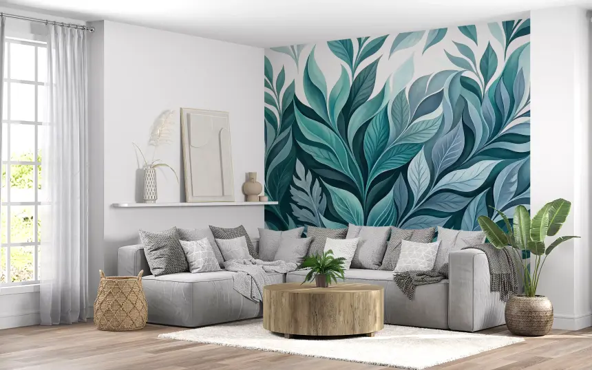 Serene Leaf Dance Wall Mural