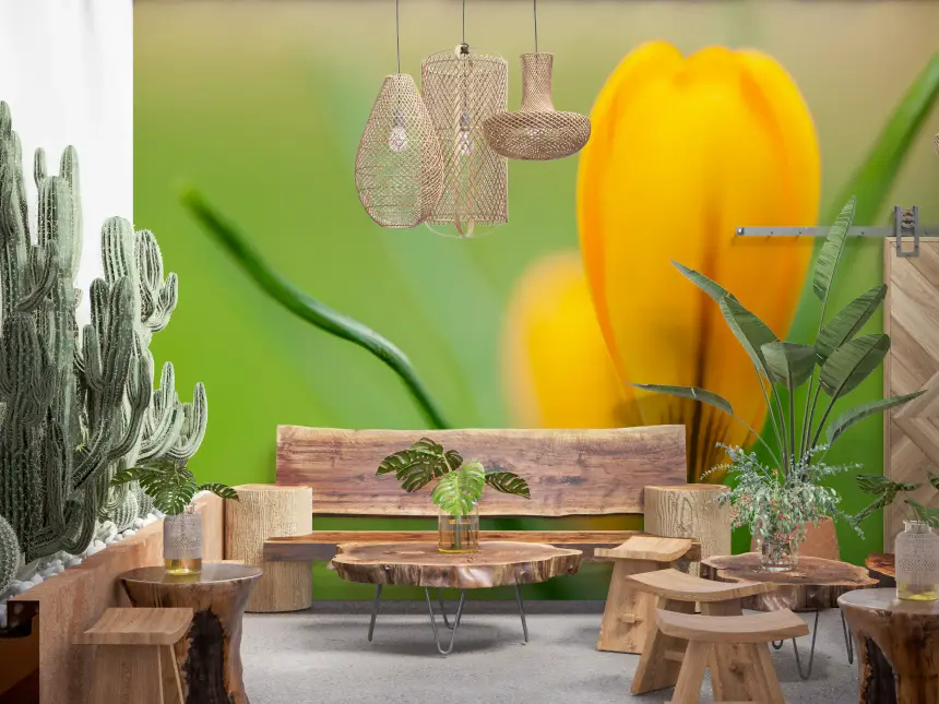 Golden Crocus Serenity Wall Mural