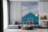 Blue Beach Hut Wall Mural 7