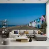 Colorful Beach Huts Seaside Wall Mural 7