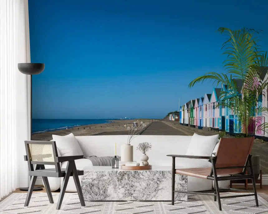 Colorful Beach Hut Serenity Wall Mural