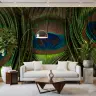 Vibrant Peacock Plume Wall Mural 7