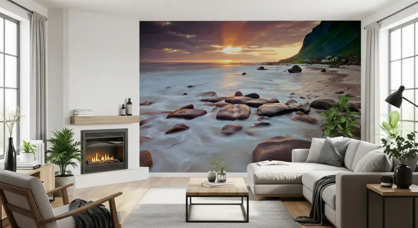 Coastal Sunset Serenity Wall Mural