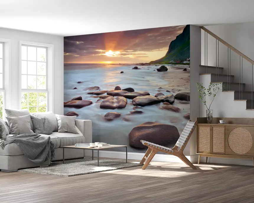 Coastal Sunset Serenity Wall Mural