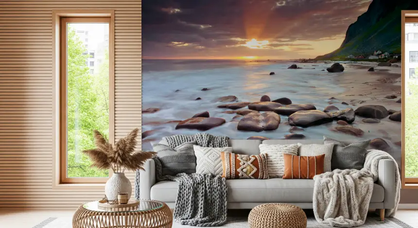 Coastal Sunset Serenity Wall Mural