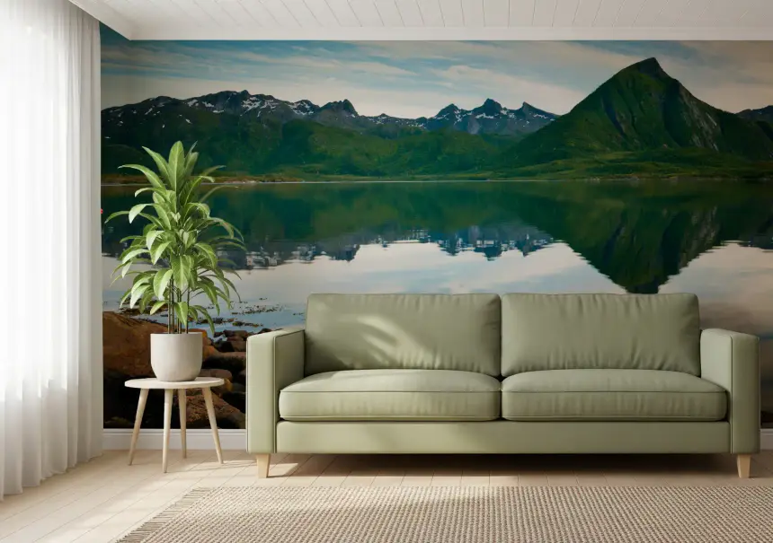 Emerald Peaks, Mirror Waters Wall Mural