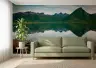 Alpine Green Peaks Aqua Mirror Wall Mural 7