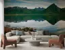 Alpine Green Peaks Aqua Mirror Wall Mural 8